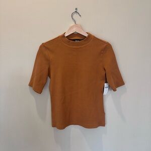 Anthropologie Maeve Rust Ribbed Top